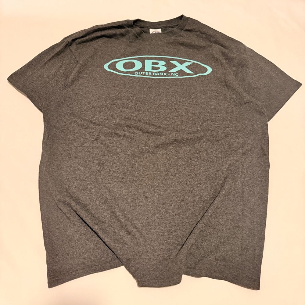 Delta T-Shirt Adult Large Gray OBX Outer Banks NC Graphic Short Sleeve